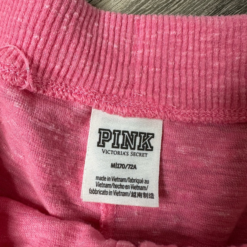 PINK Victoria’s Secret Lounge Shorts Hot Pink Drawstring Size M - Picture 2 of 3